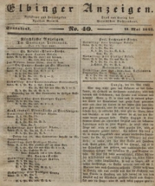 Elbinger Anzeigen, Nr. 40. Sonnabend, 21. Mai 1842