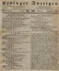 Elbinger Anzeigen, Nr. 40. Sonnabend, 21. Mai 1842