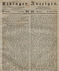 Elbinger Anzeigen, Nr. 43. Mittwoch, 1. Juni 1842