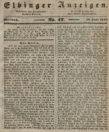 Elbinger Anzeigen, Nr. 47. Mittwoch, 15. Juni 1842