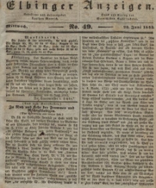 Elbinger Anzeigen, Nr. 49. Mittwoch, 22. Juni 1842
