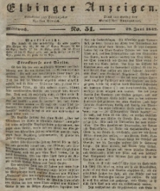 Elbinger Anzeigen, Nr. 51. Mittwoch, 29. Juni 1842