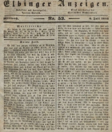 Elbinger Anzeigen, Nr. 53. Mittwoch, 6. Juli 1842
