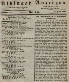 Elbinger Anzeigen, Nr. 54. Sonnabend, 9. Juli 1842
