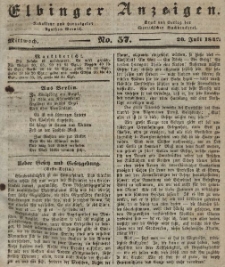 Elbinger Anzeigen, Nr. 57. Mittwoch, 20. Juli 1842