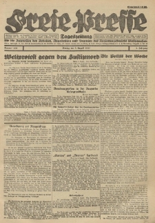 Freie Presse, Nr. 100 Montag 8. August 1927 3. Jahrgang