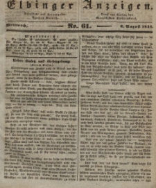 Elbinger Anzeigen, Nr. 61. Mittwoch, 3. August 1842