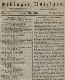 Elbinger Anzeigen, Nr. 66. Sonnabend, 20. August 1842