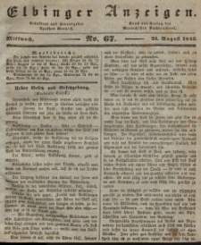 Elbinger Anzeigen, Nr. 67. Mittwoch, 24. August 1842