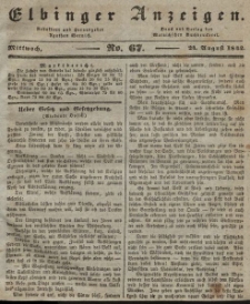 Elbinger Anzeigen, Nr. 67. Mittwoch, 24. August 1842