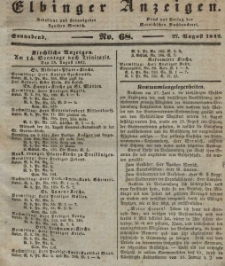 Elbinger Anzeigen, Nr. 68. Sonnabend, 27. August 1842