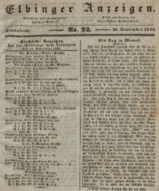 Elbinger Anzeigen, Nr. 72. Sonnabend, 10. September 1842