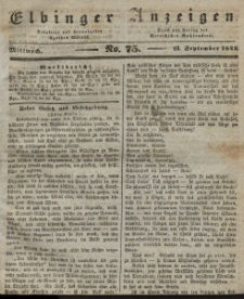 Elbinger Anzeigen, Nr. 75. Mittwoch, 21. September 1842