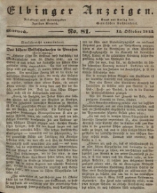 Elbinger Anzeigen, Nr. 81. Mittwoch, 12. Oktober 1842