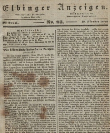 Elbinger Anzeigen, Nr. 83. Mittwoch, 19. Oktober 1842