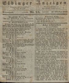 Elbinger Anzeigen, Nr. 84. Sonnabend, 22. Oktober 1842