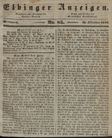 Elbinger Anzeigen, Nr. 85. Mittwoch, 26. Oktober 1842