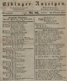 Elbinger Anzeigen, Nr. 86. Sonnabend, 29. Oktober 1842
