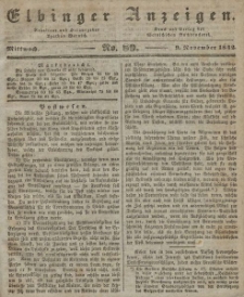Elbinger Anzeigen, Nr. 89. Mittwoch, 9. November 1842