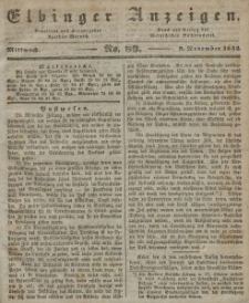 Elbinger Anzeigen, Nr. 89. Mittwoch, 9. November 1842