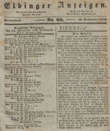 Elbinger Anzeigen, Nr. 90. Sonnabend, 12. November 1842