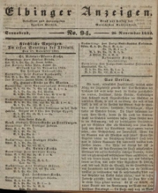 Elbinger Anzeigen, Nr. 94. Sonnabend, 26. November 1842