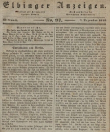 Elbinger Anzeigen, Nr. 97. Mittwoch, 7. Dezember 1842