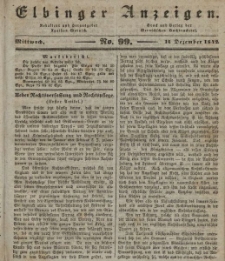 Elbinger Anzeigen, Nr. 99. Mittwoch, 14. Dezember 1842