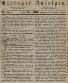 Elbinger Anzeigen, Nr. 103. Mittwoch, 28. Dezember 1842