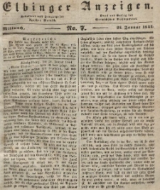 Elbinger Anzeigen, Nr. 7. Mittwoch, 24. Januar 1844