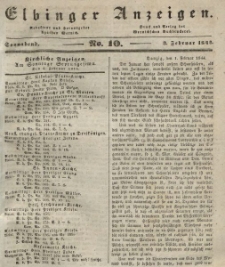 Elbinger Anzeigen, Nr. 10. Sonnabend, 3. Februar 1844