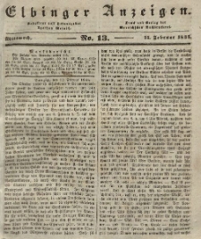 Elbinger Anzeigen, Nr. 13. Mittwoch, 14. Februar 1844