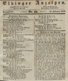 Elbinger Anzeigen, Nr. 16. Sonnabend, 24. Februar 1844