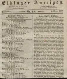 Elbinger Anzeigen, Nr. 18. Sonnabend, 2. März 1844