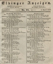 Elbinger Anzeigen, Nr. 28. Sonnabend, 6. April 1844