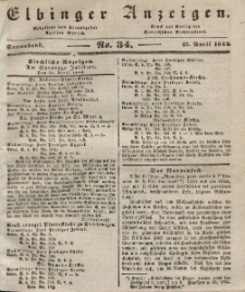 Elbinger Anzeigen, Nr. 34. Sonnabend, 27. April 1844