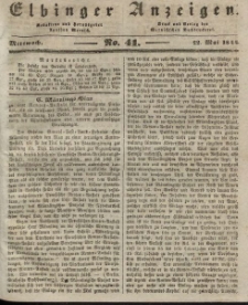 Elbinger Anzeigen, Nr. 41. Mittwoch, 22. Mai 1844