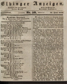 Elbinger Anzeigen, Nr. 50. Sonnabend, 22. Juni 1844