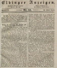 Elbinger Anzeigen, Nr. 51. Mittwoch, 26. Juni 1844