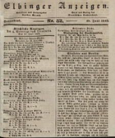 Elbinger Anzeigen, Nr. 52. Sonnabend, 29. Juni 1844