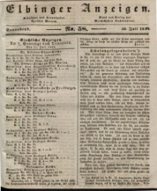 Elbinger Anzeigen, Nr. 58. Sonnabend, 20. Juli 1844