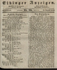Elbinger Anzeigen, Nr. 70. Sonnabend, 31. August 1844