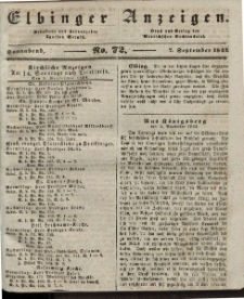 Elbinger Anzeigen, Nr. 72. Sonnabend, 7. September 1844