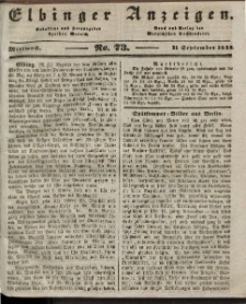 Elbinger Anzeigen, Nr. 73. Mittwoch, 11. September 1844