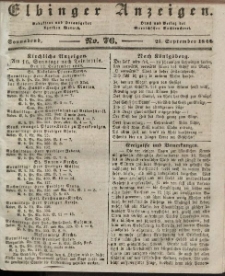 Elbinger Anzeigen, Nr. 76. Sonnabend, 21. September 1844