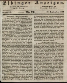 Elbinger Anzeigen, Nr. 77. Mittwoch, 25. September 1844