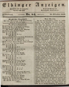 Elbinger Anzeigen, Nr. 84. Sonnabend, 19. Oktober 1844