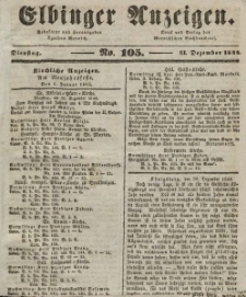 Elbinger Anzeigen, Nr. 105. Dienstag, 31. Dezember 1844