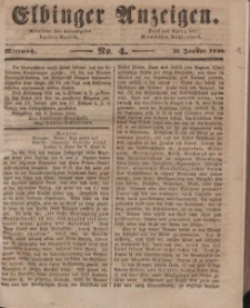 Elbinger Anzeigen, Nr. 4. Mittwoch, 15. Januar 1845