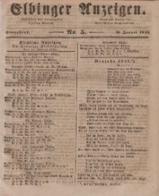 Elbinger Anzeigen, Nr. 5. Sonnabend, 18. Januar 1845